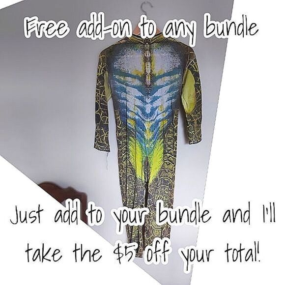 Pre-loved dinosaur catsuit onesie for costuming / upcycling - Picture 1 of 7